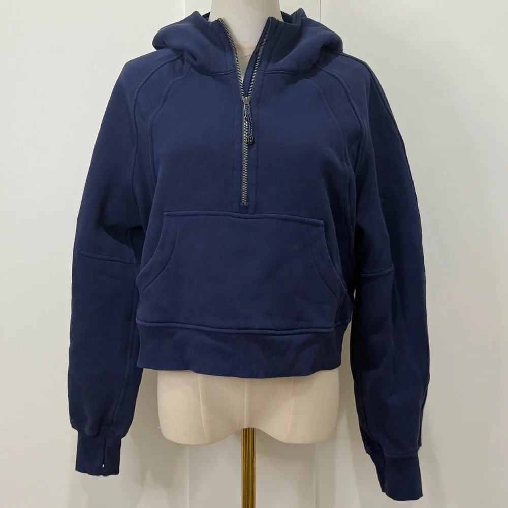 Lululemon Scuba Oversized Half-Zip Hoodie XS Small Night Sea Blue Lounge Cozy